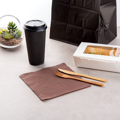 Luxenap Square Brown Paper Napkin - 2-Ply, Micropoint - 15 1/2" x 15 1/4" - 1200 count box