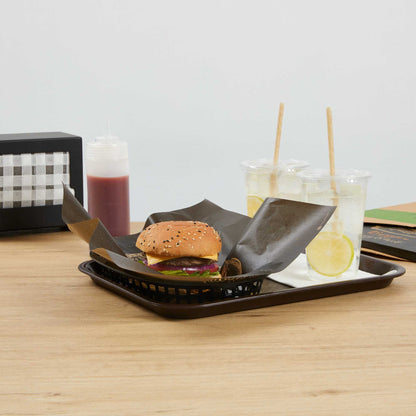 Chef 101 No PFAS Added Kraft Paper Burger Wrap and Fry Basket Liner - Juicy and Hot, Greaseproof, Compostable - 12" x 12" - 200 count box