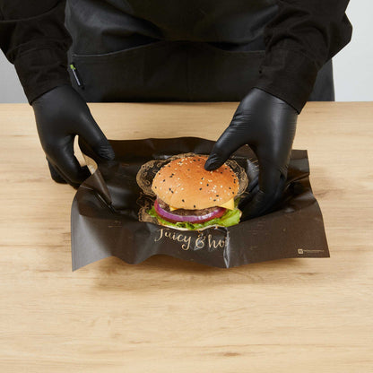 Chef 101 No PFAS Added Kraft Paper Burger Wrap and Fry Basket Liner - Juicy and Hot, Greaseproof, Compostable - 12" x 12" - 2000 count box