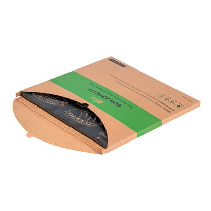 Chef 101 No PFAS Added Black Paper Bakery Wrap and Basket Liner - Bon Appetit, Greaseproof - 12" x 12" - 200 count box