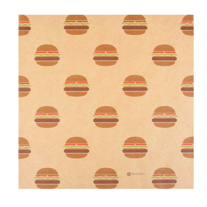 Chef 101 No PFAS Added Kraft Paper Food Wrap and Fry Basket Liner - Mini Burger, Greaseproof - 12" x 12" - 2000 count box