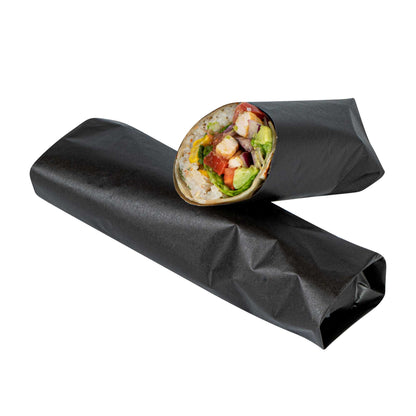 Chef 101 No PFAS Added Black Paper Food Wrap and Basket Liner - Greaseproof, Compostable - 15" x 11" - 200 count box