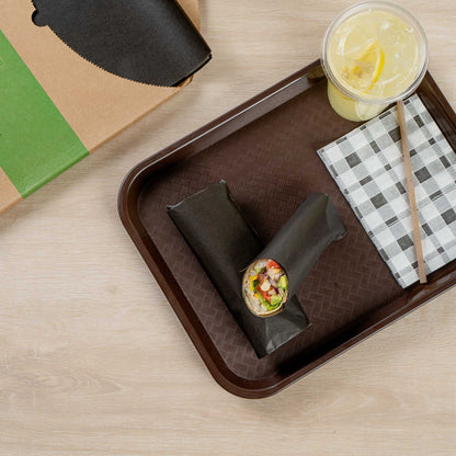 Chef 101 No PFAS Added Black Paper Food Wrap and Basket Liner - Greaseproof, Compostable - 15" x 11" - 200 count box