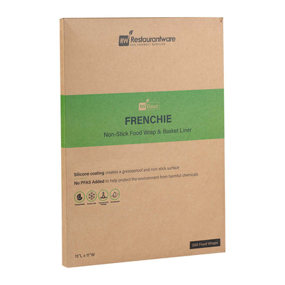 Chef 101 No PFAS Added Frenchie Paper Food Wrap and Basket Liner - Greaseproof, Compostable - 15" x 11" - 2000 count box