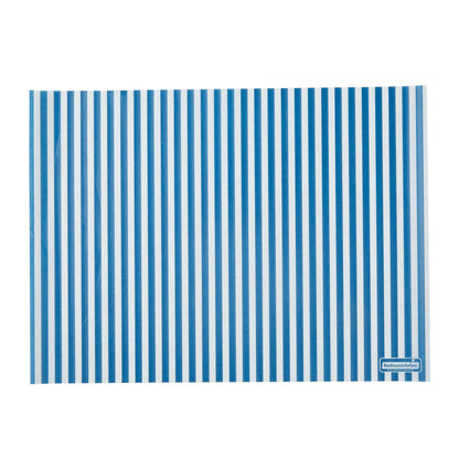 Chef 101 No PFAS Added Blue and White Stripe Paper Food Wrap and Basket Liner - Greaseproof - 15" x 11" - 2000 count box