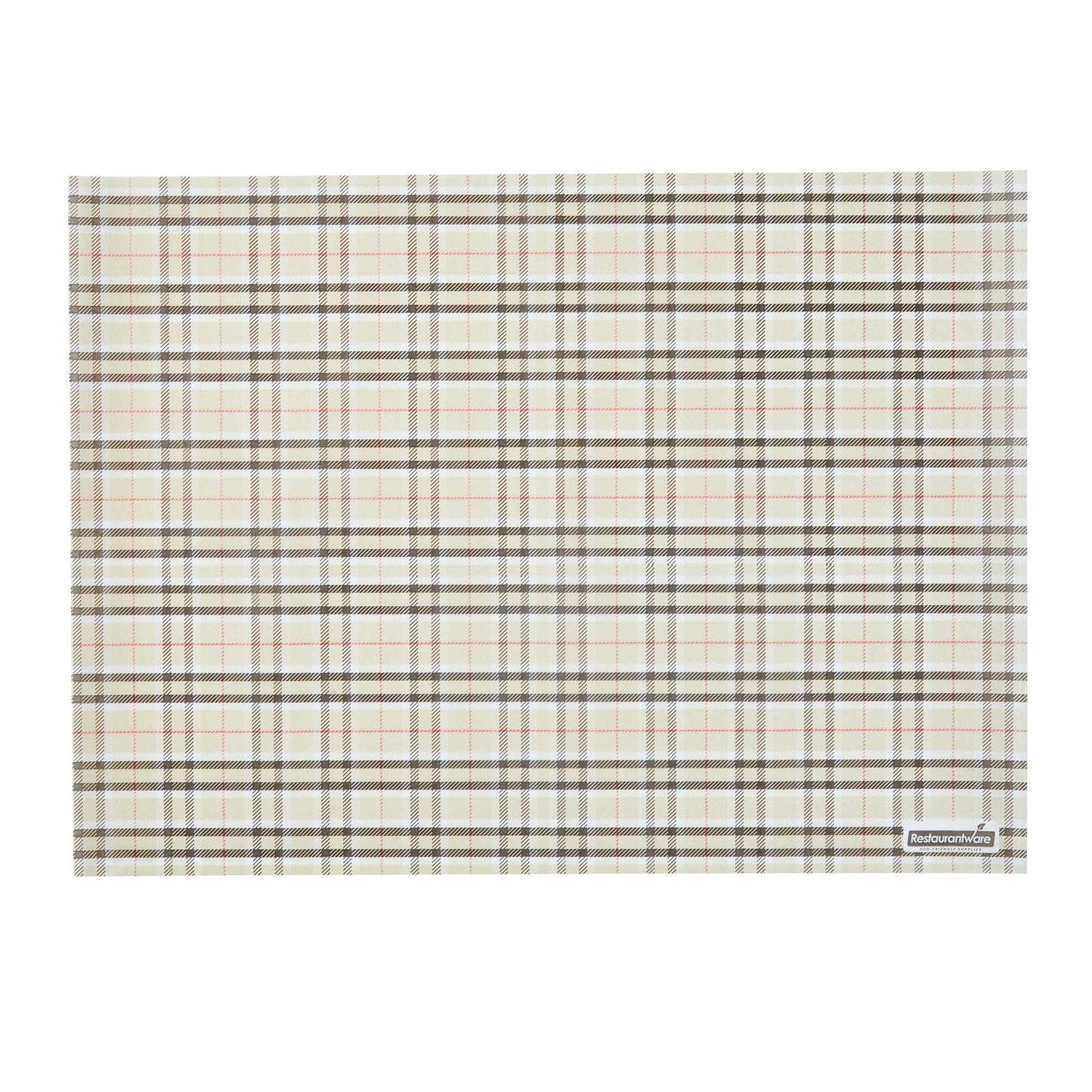 Chef 101 No PFAS Added Plaid Paper Food Wrap and Basket Liner - Greaseproof, Compostable - 15" x 11" - 2000 count box
