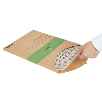 Chef 101 No PFAS Added Plaid Paper Food Wrap and Basket Liner - Greaseproof, Compostable - 15" x 11" - 2000 count box