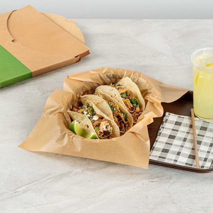 Chef 101 No PFAS Added Kraft Paper Food Wrap and Basket Liner - Greaseproof - 15" x 11" - 2000 count box
