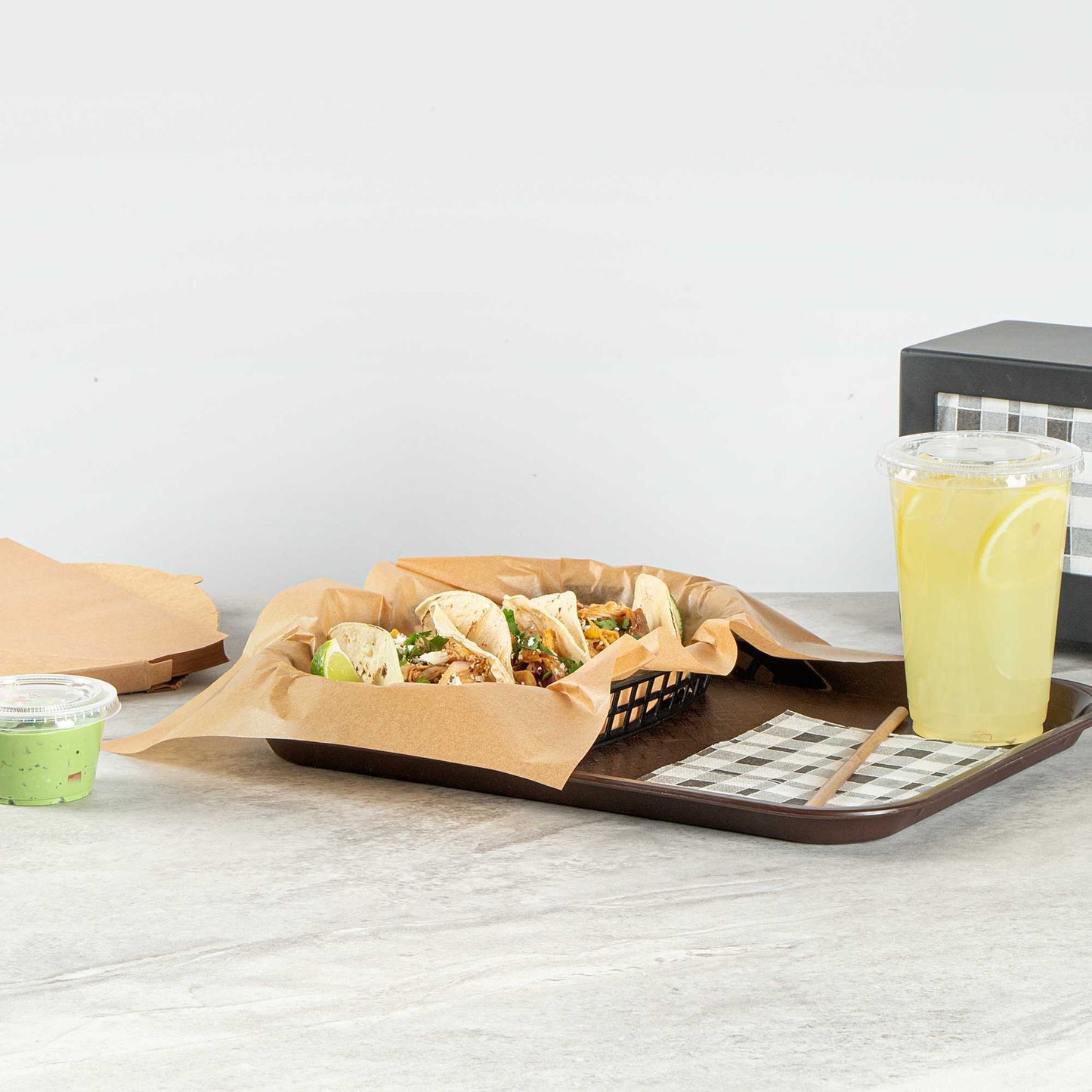 Chef 101 No PFAS Added Kraft Paper Food Wrap and Basket Liner - Greaseproof - 15" x 11" - 2000 count box
