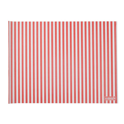 Chef 101 No PFAS Added Red and White Stripe Paper Food Wrap and Basket Liner - Greaseproof, Compostable - 15" x 11" - 2000 count box