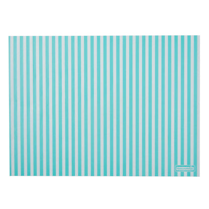 Chef 101 No PFAS Added Turquoise and White Stripe Paper Food Wrap and Basket Liner - Greaseproof, Compostable - 15" x 11" - 200 count box