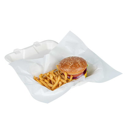 Chef 101 No PFAS Added White Paper Food Wrap and Basket Liner - Greaseproof, Compostable - 15" x 11" - 2000 count box