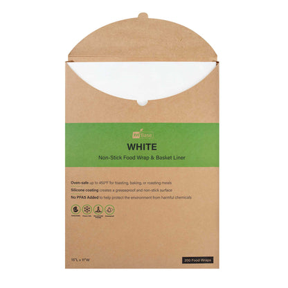 Chef 101 No PFAS Added White Paper Food Wrap and Basket Liner - Greaseproof, Compostable - 15" x 11" - 2000 count box
