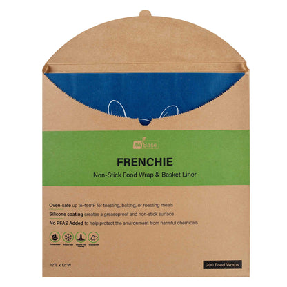 Chef 101 No PFAS Added Frenchie Paper Bakery Wrap and Basket Liner - Greaseproof - 12" x 12" - 2000 count box