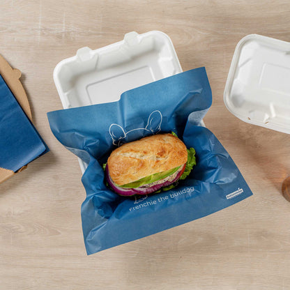 Chef 101 No PFAS Added Frenchie Paper Bakery Wrap and Basket Liner - Greaseproof - 12" x 12" - 2000 count box