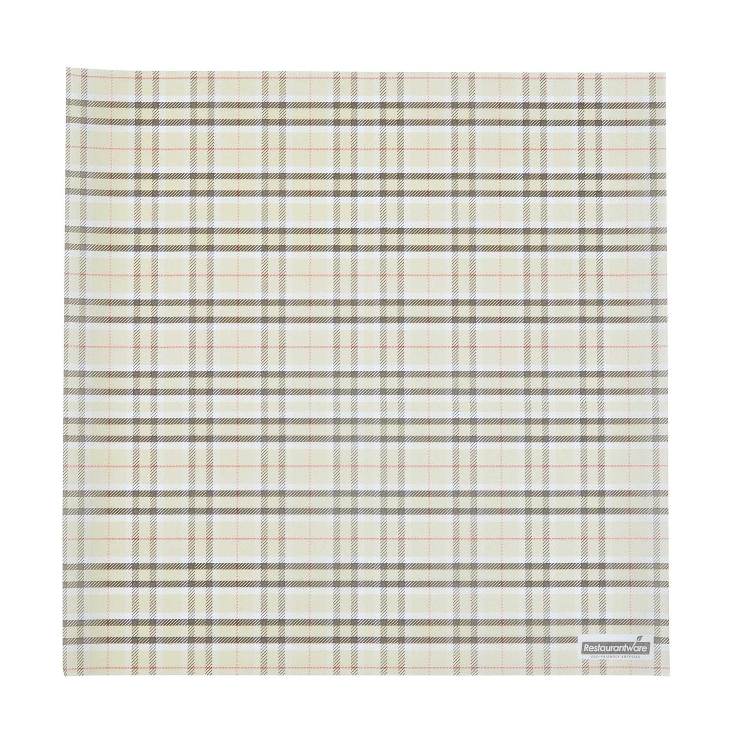 Chef 101 No PFAS Added Plaid Paper Bakery Wrap and Basket Liner - Greaseproof - 12" x 12" - 2000 count box