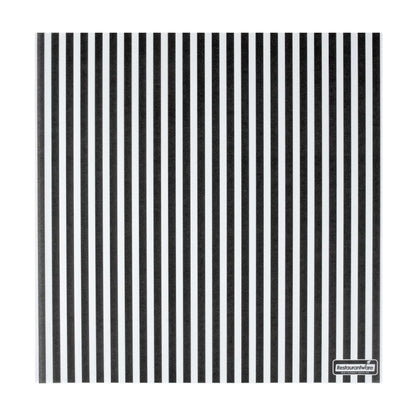 Chef 101 No PFAS Added Black and White Stripe Paper Bakery Wrap and Basket Liner - Greaseproof - 12" x 12" - 200 count box