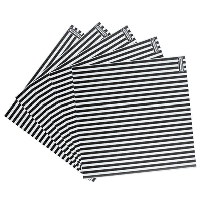 Chef 101 No PFAS Added Black and White Stripe Paper Bakery Wrap and Basket Liner - Greaseproof - 12" x 12" - 200 count box