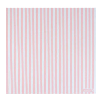 Chef 101 No PFAS Added Pink and White Stripe Paper Bakery Wrap and Basket Liner - Greaseproof - 12" x 12" - 200 count box