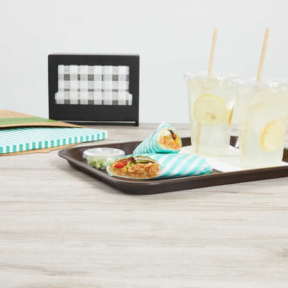 Chef 101 No PFAS Added Turquoise and White Stripe Paper Bakery Wrap and Basket Liner - Greaseproof - 12" x 12" - 2000 count box
