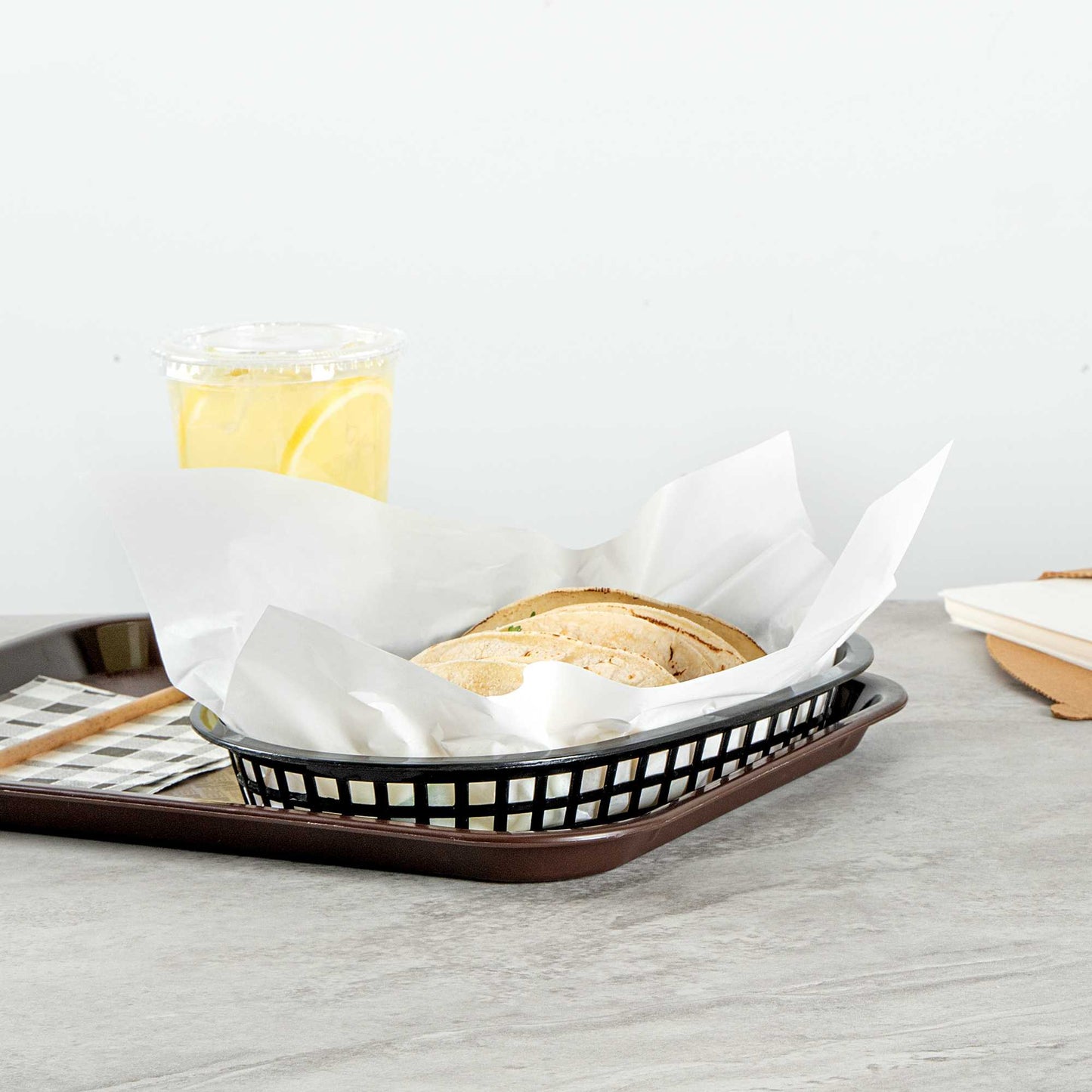 Chef 101 No PFAS Added White Paper Bakery Wrap and Basket Liner - Greaseproof - 12" x 12" - 200 count box