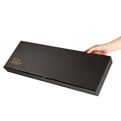 Eco Pie Kraft and Black Paper Corrugated Flatbread Box - 24" x 12" x 2" - 50 count box