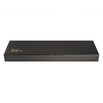 Eco Pie Kraft and Black Paper Corrugated Flatbread Box - 24" x 12" x 2" - 50 count box