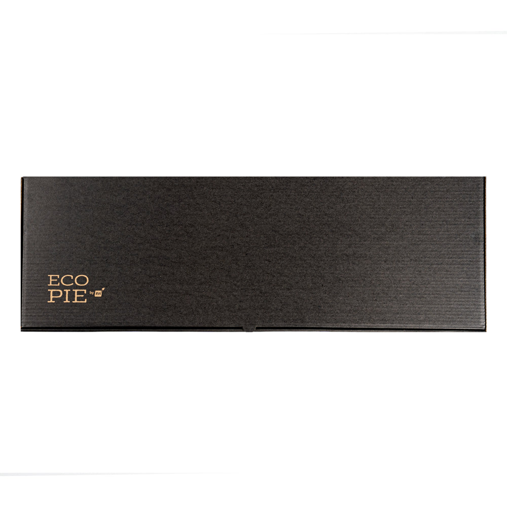 Eco Pie Kraft and Black Paper Corrugated Flatbread Box - 24" x 12" x 2" - 50 count box