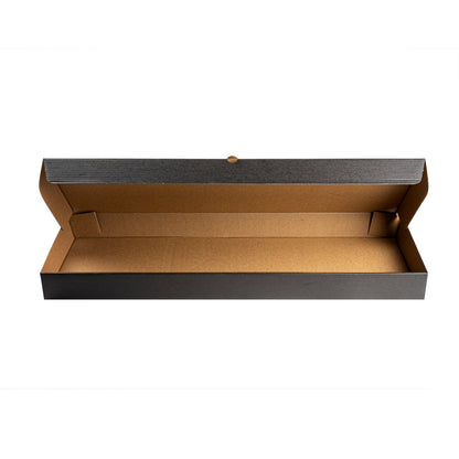 Eco Pie Kraft and Black Paper Corrugated Flatbread Box - 24" x 12" x 2" - 50 count box