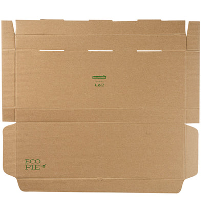 Eco Pie Kraft Paper Corrugated Flatbread Box - 24" x 12" x 2" - 50 count box