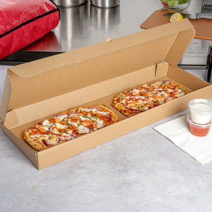 Eco Pie Kraft Paper Corrugated Flatbread Box - 24" x 12" x 2" - 50 count box