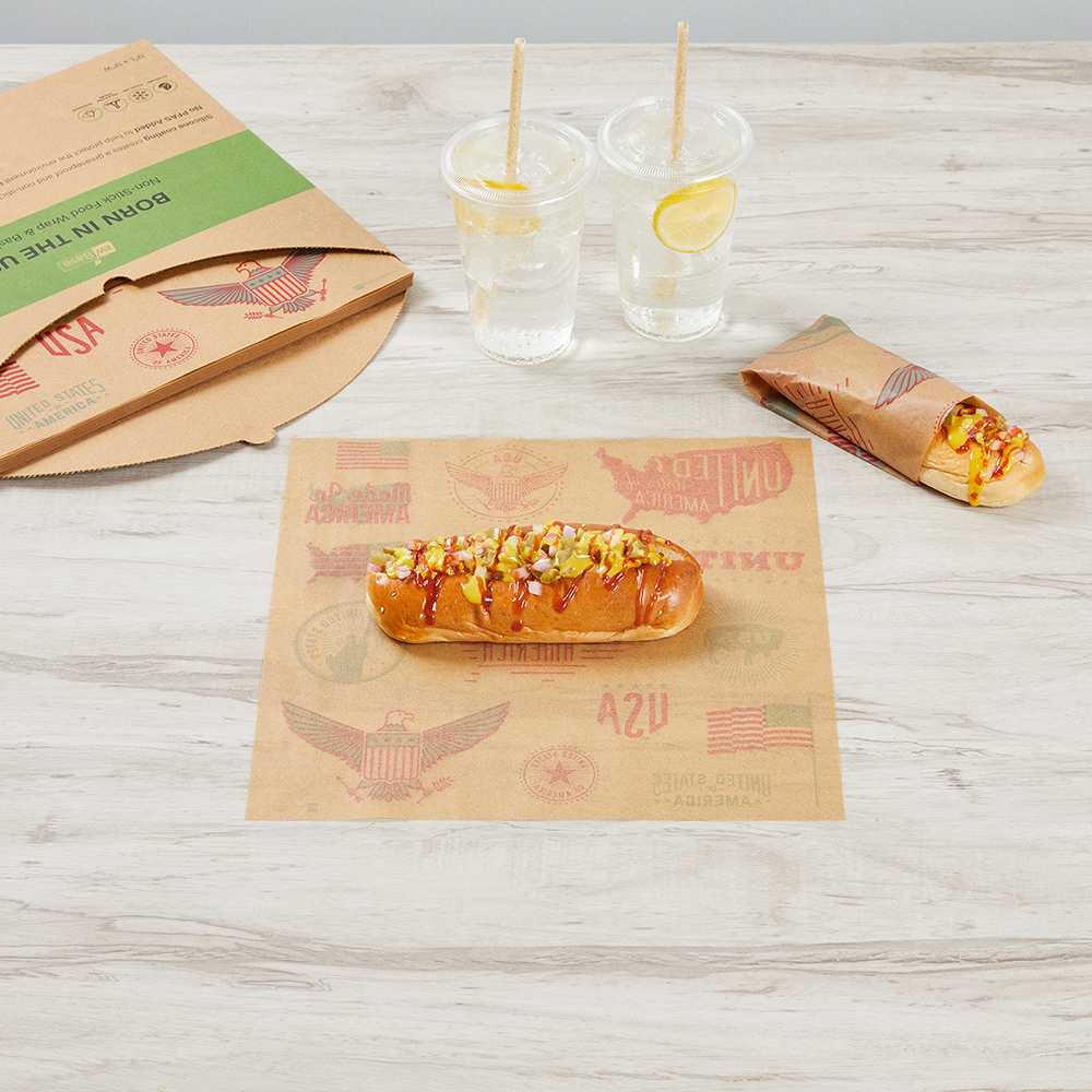 Chef 101 No PFAS Added Kraft Paper Food Wrap and Basket Liner - Born in the USA, Greaseproof, Compostable - 12" x 12" - 200 count box