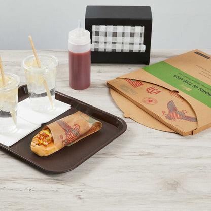 Chef 101 No PFAS Added Kraft Paper Food Wrap and Basket Liner - Born in the USA, Greaseproof, Compostable - 12" x 12" - 200 count box