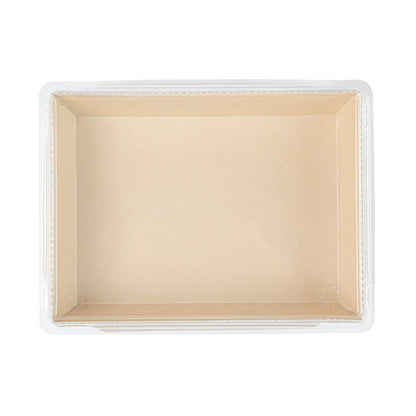 Sustain 34 oz Bamboo Paper Medium Click Lock Container - with PLA Lining, Compostable - 7 1/2" x 5 1/2" x 1 3/4" - 200 count box