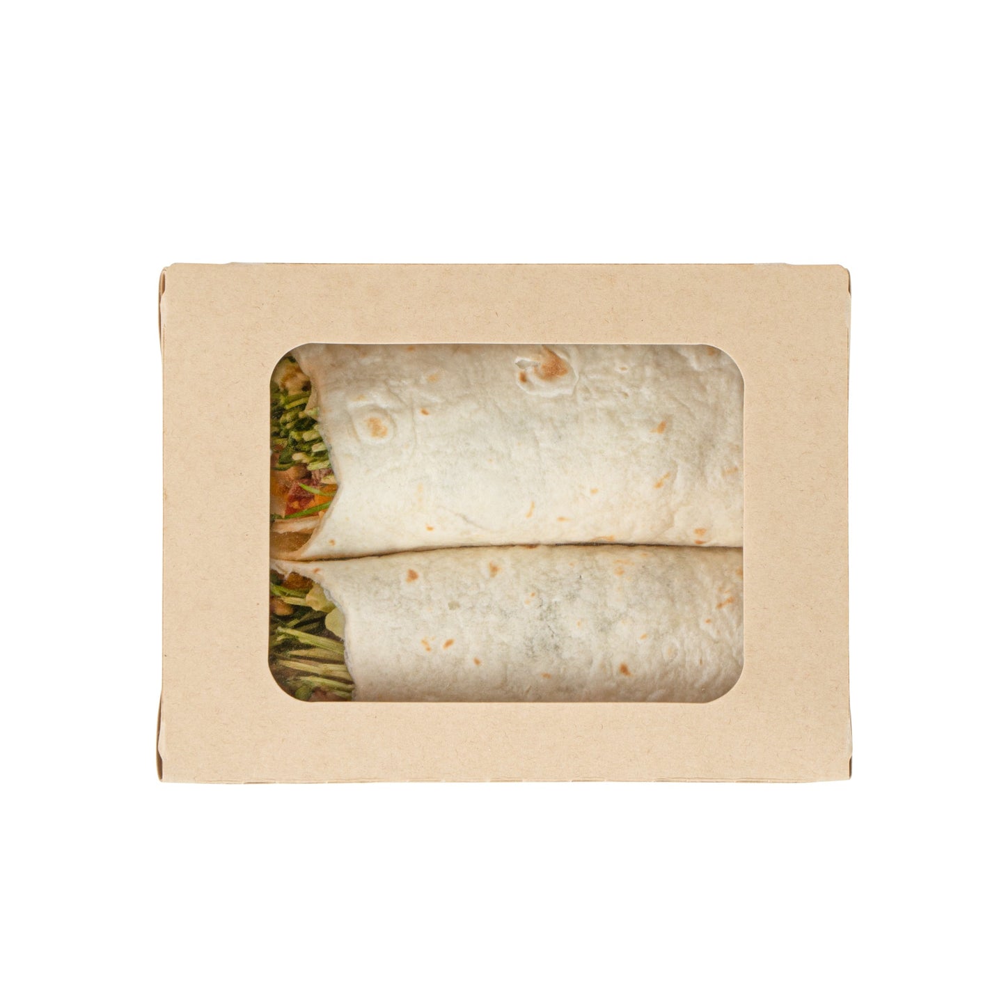 Sustain 28 oz Bamboo Paper Small Bio Take Out Container - with PLA Lining and Windows, Compostable - 6 1/4" x 4 3/4" x 2" - 50 count box