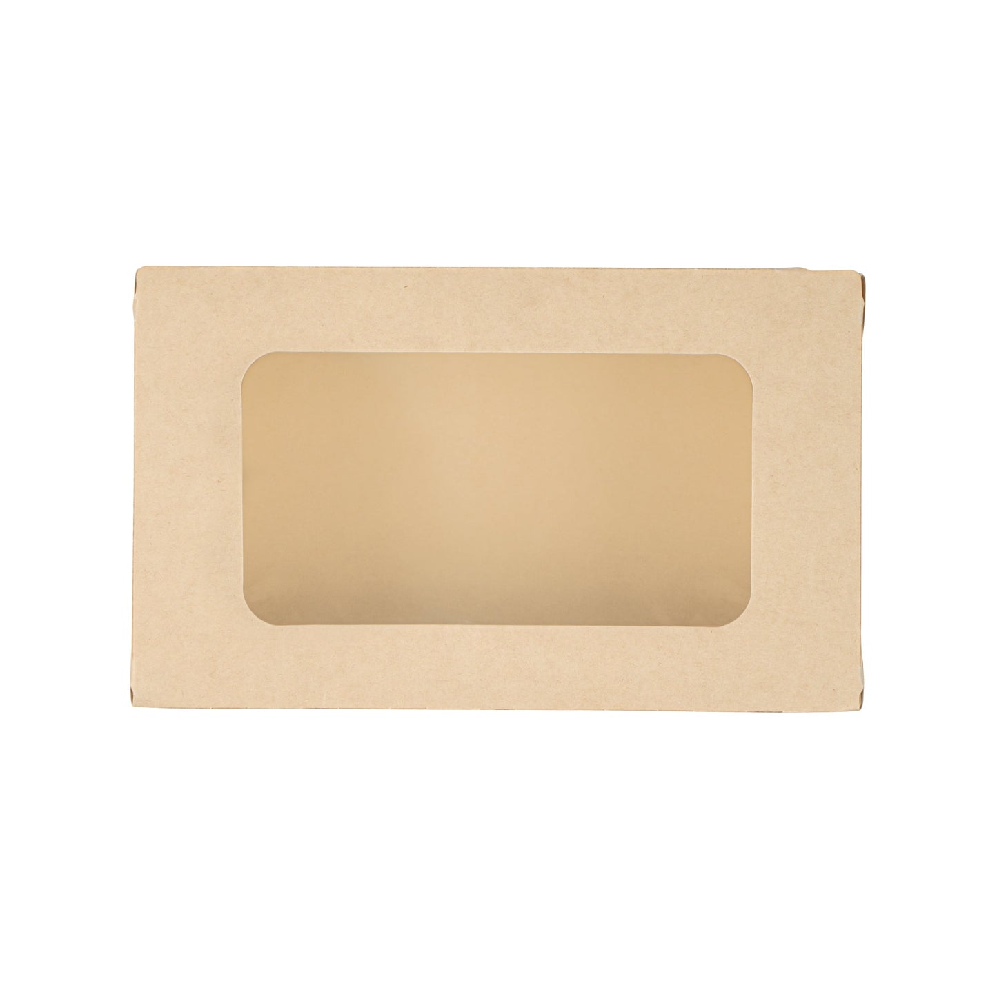 Sustain 35 oz Bamboo Paper Medium Bio Take Out Container - with PLA Lining and Windows, Compostable - 8" x 4 3/4" x 2" - 200 count box