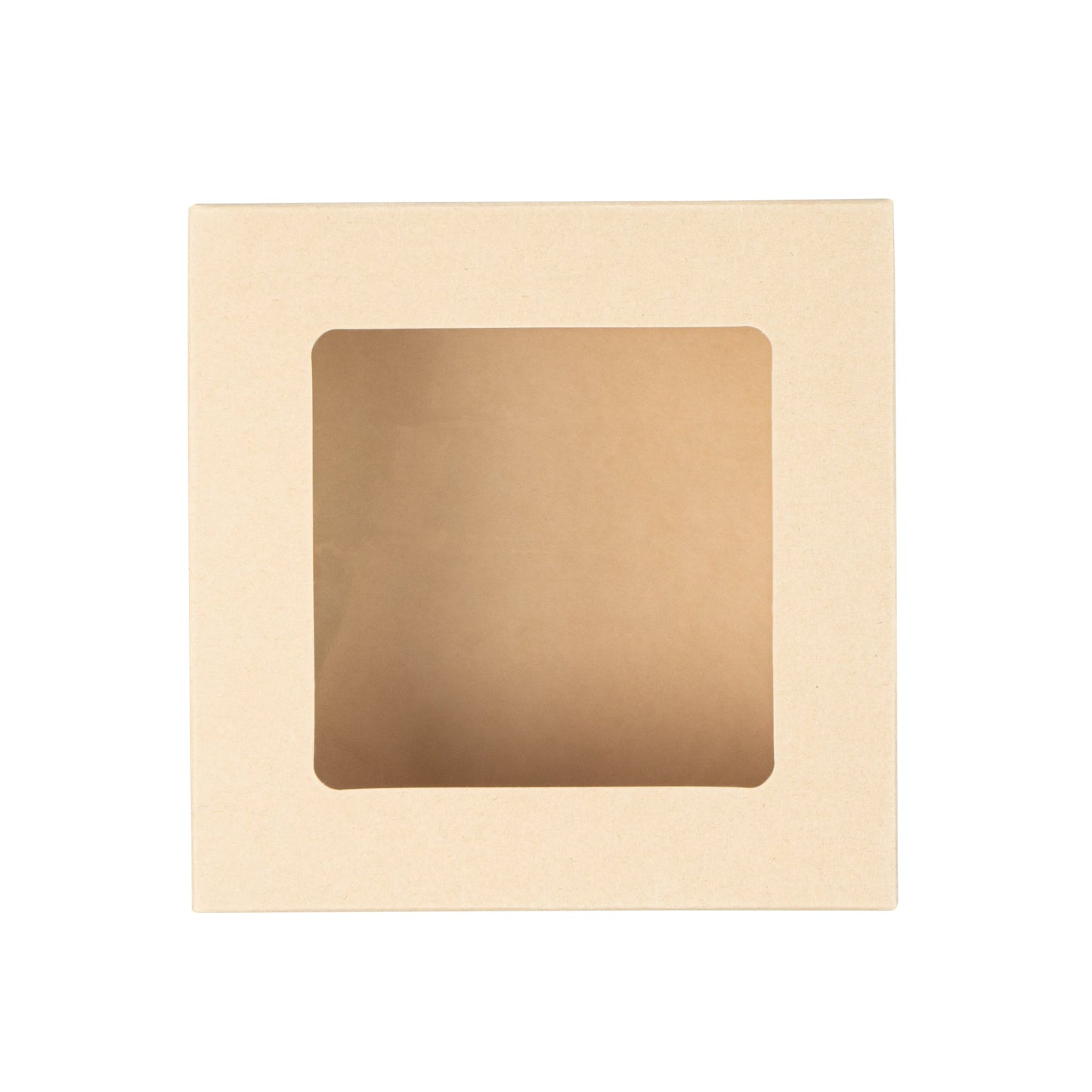 Sustain 27 oz Bamboo Paper Medium Take Out Container - with PLA Lining and Window, Compostable - 5 1/4" x 5 1/4" x 2" - 50 count box