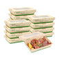 Sustain 28 oz Bamboo Paper Small Take Out Container - with PLA Lining and Window, Compostable - 7 1/2" x 5" x 1 1/2" - 50 count box