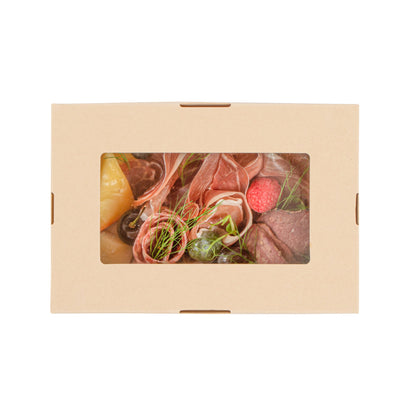 Sustain 28 oz Bamboo Paper Small Take Out Container - with PLA Lining and Window, Compostable - 7 1/2" x 5" x 1 1/2" - 200 count box