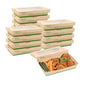 Sustain 34 oz Bamboo Paper Large Take Out Container - with PLA Lining and Window, Compostable - 8 1/2" x 5 1/4" x 1 1/2" - 50 count box