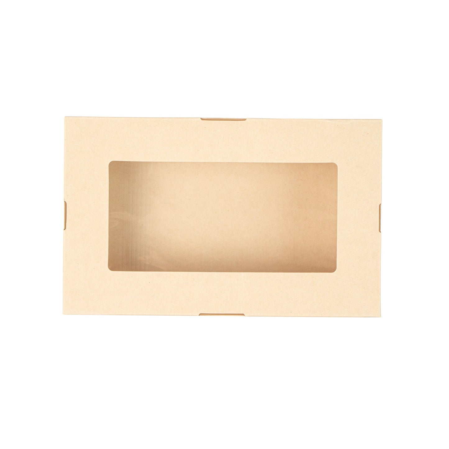 Sustain 34 oz Bamboo Paper Large Take Out Container - with PLA Lining and Window, Compostable - 8 1/2" x 5 1/4" x 1 1/2" - 50 count box