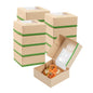 Sustain 11 oz Bamboo Paper Small Take Out Container - with PLA Lining and Window, Compostable - 4" x 4" x 1 1/2" - 50 count box