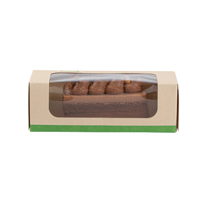 Sustain 13 oz Bamboo Paper Small Take Out Container - with PLA Lining and Window, Compostable - 6" x 2 1/2" x 2" - 50 count box