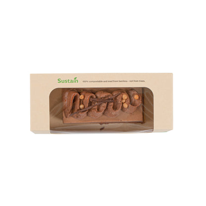 Sustain 13 oz Bamboo Paper Small Take Out Container - with PLA Lining and Window, Compostable - 6" x 2 1/2" x 2" - 200 count box