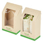 Sustain Bamboo Paper Sandwich / Wrap Take Out Container - with PLA Lining and Window, Compostable - 6" x 3 3/4" x 2" - 50 count box