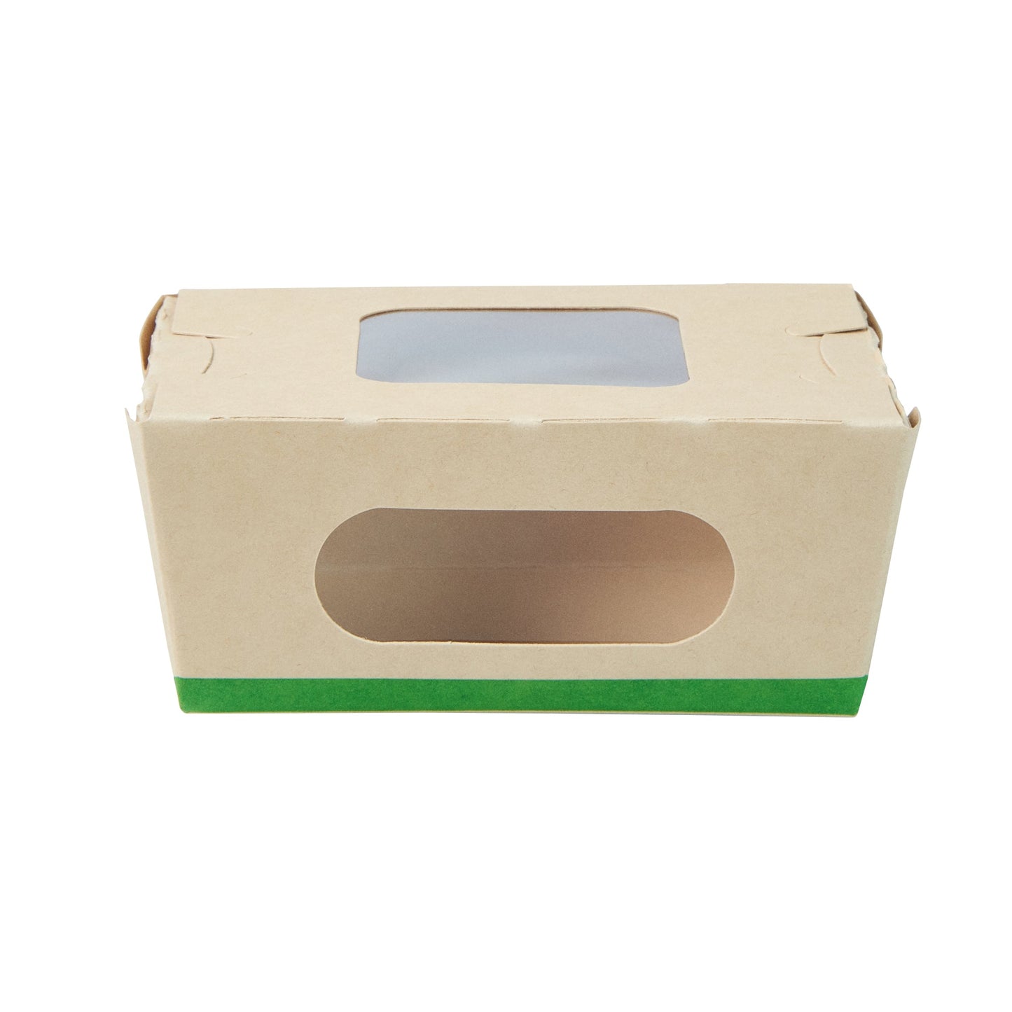 Sustain 12 oz Bamboo Paper Mini Bio Take Out Container - with PLA Lining and Windows, Compostable - 4 1/4" x 3 3/4" x 1 3/4" - 200 count box