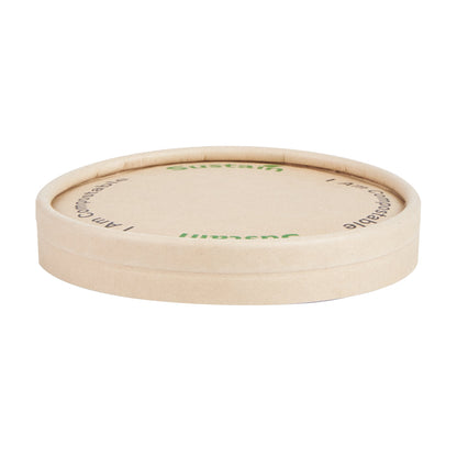 Sustain Round Bamboo Paper To Go Cup Lid - with PLA Lining, Fits 8 oz - 200 count box
