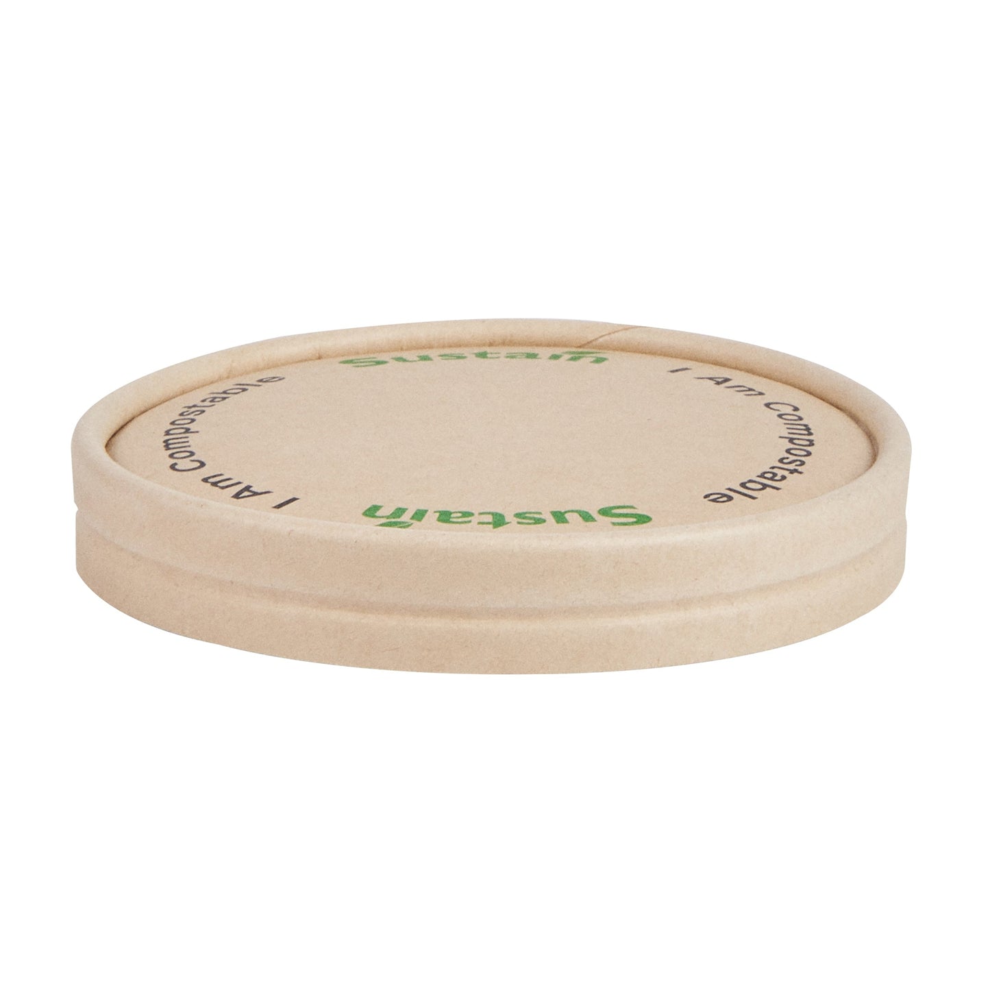 Sustain Round Bamboo Paper To Go Cup Lid - with PLA Lining, Fits 5 oz - 50 count box
