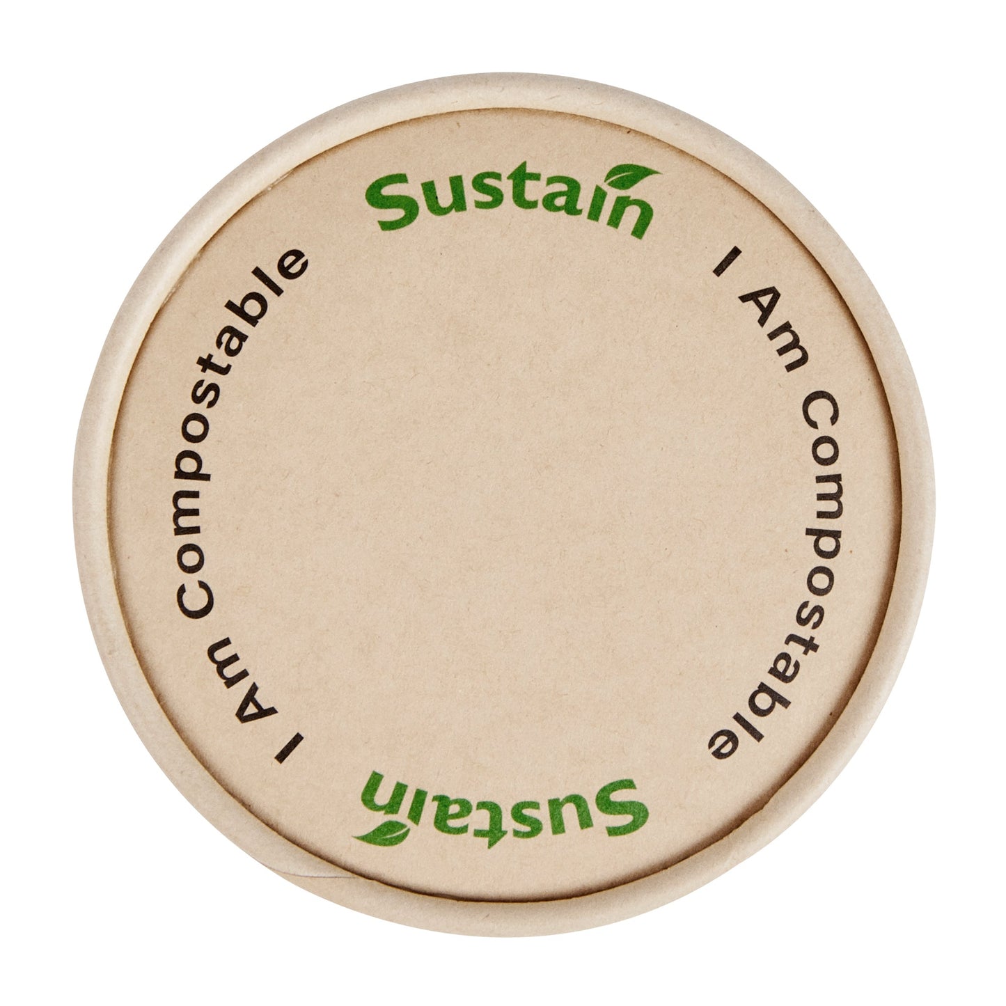 Sustain Round Bamboo Paper To Go Cup Lid - with PLA Lining, Fits 5 oz - 50 count box