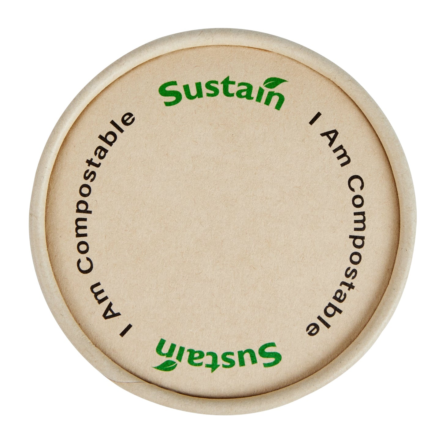Sustain Round Bamboo Paper To Go Cup Lid - with PLA Lining, Fits 3 and 4 oz - 50 count box